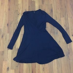 Forever 21 Ribbed Blue Wrap Dress